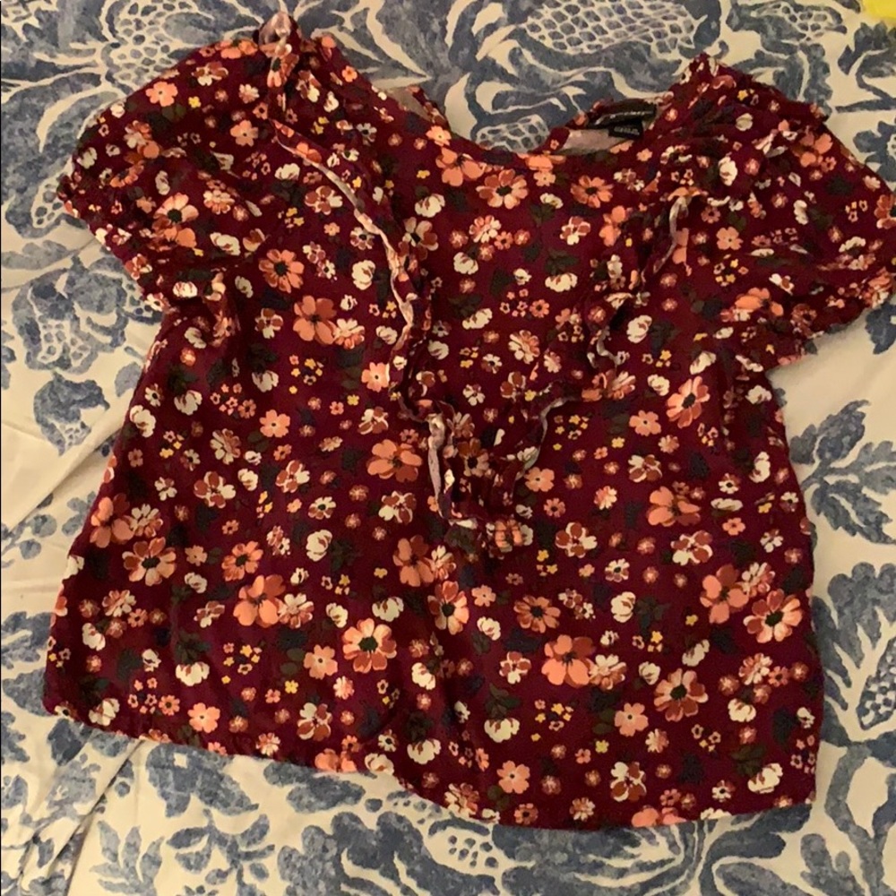 18M Floral Ruffle Blouse